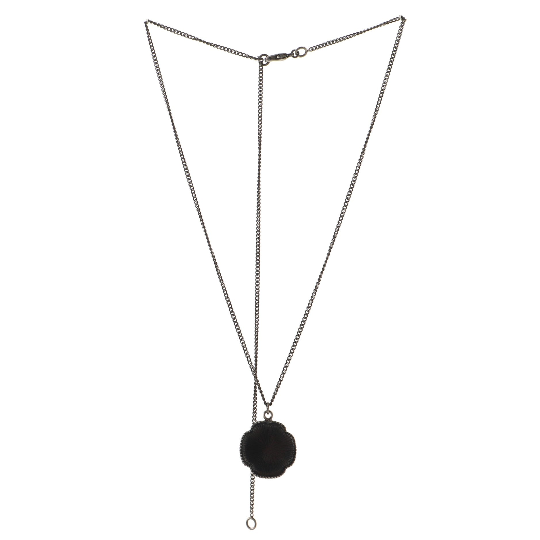 CC Pendant Long Necklace Enamel with Metal
