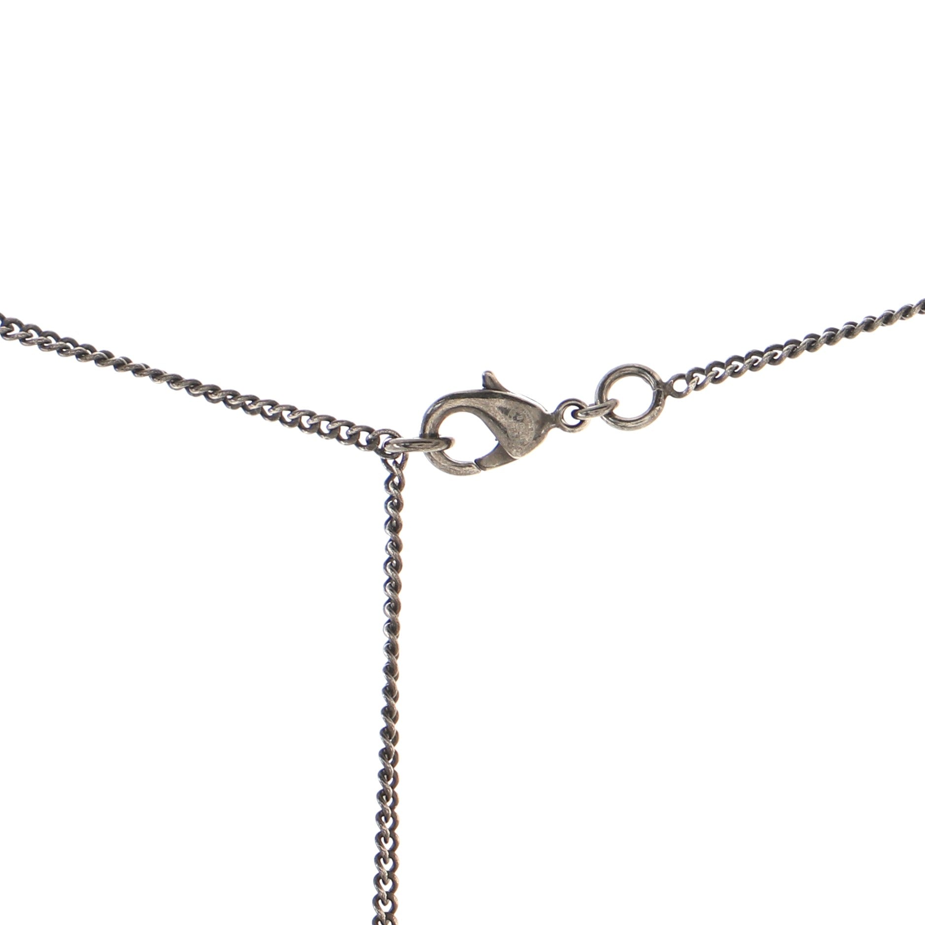 CC Pendant Long Necklace Enamel with Metal
