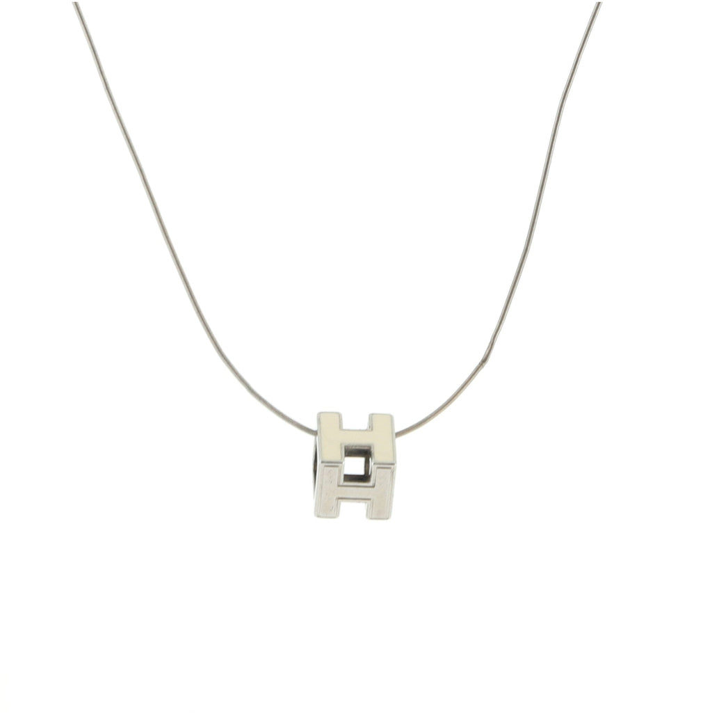 Pop H Cube Pendant Necklace Metal with Enamel