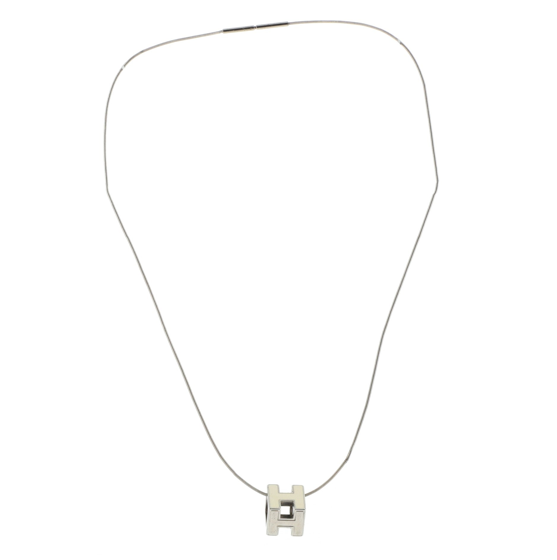 Pop H Cube Pendant Necklace Metal with Enamel