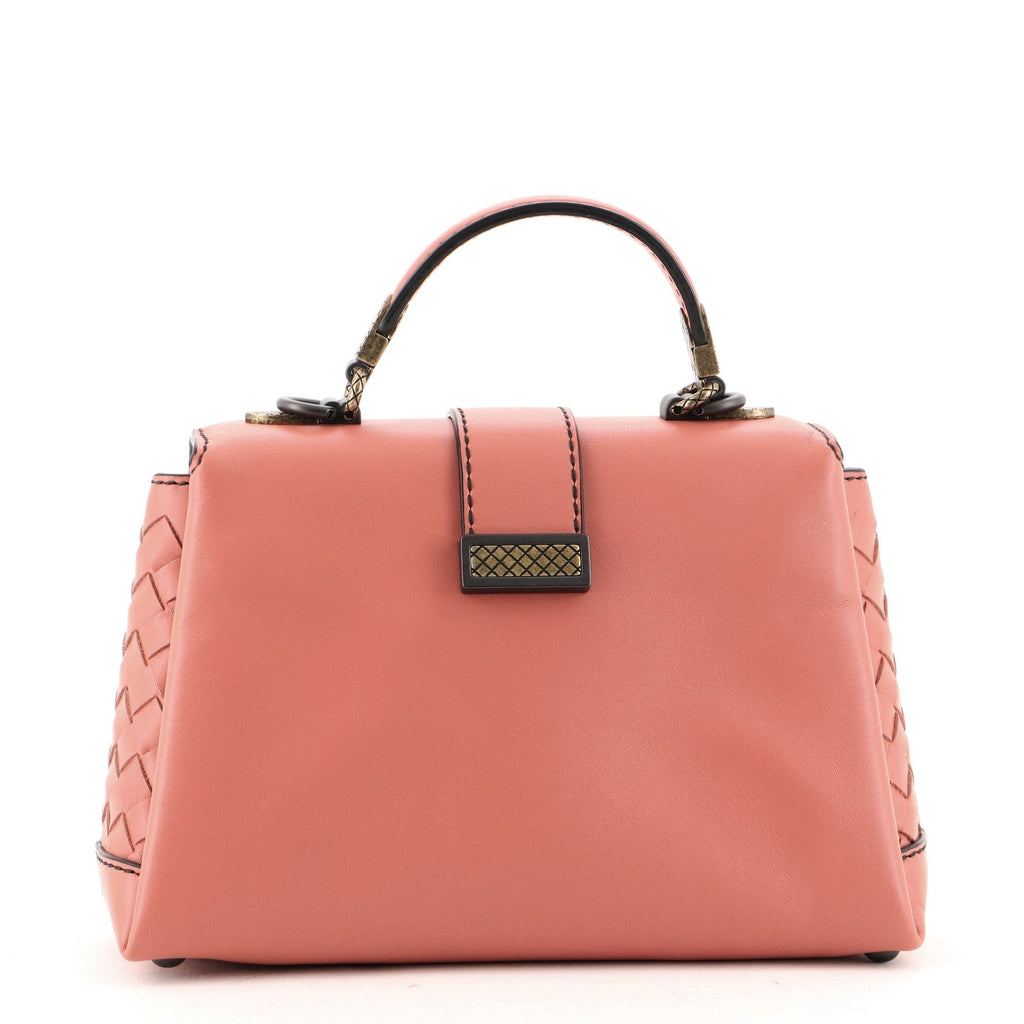 Piazza Top Handle Bag Leather with Intrecciato Detail Mini
