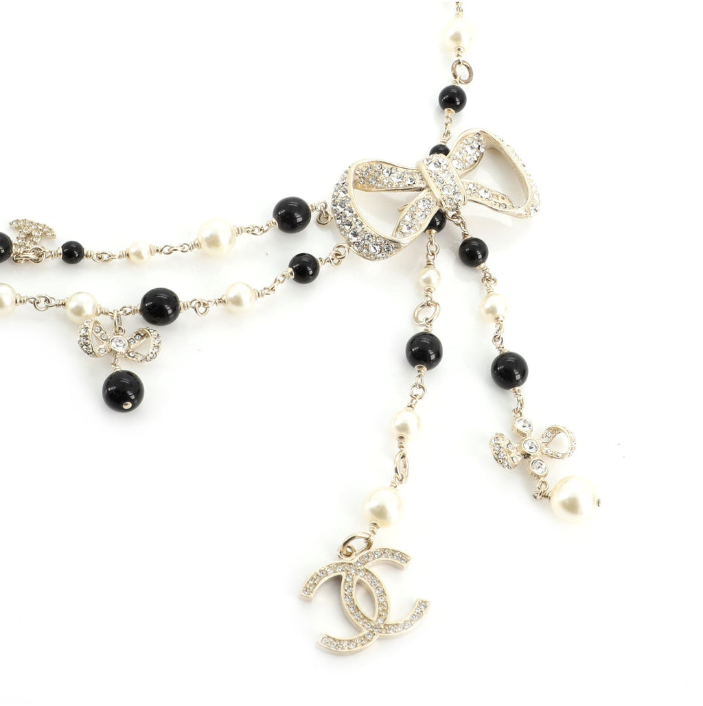 Ribbon Chain Belt Metal with Bead Faux Pearls and Crystals 115