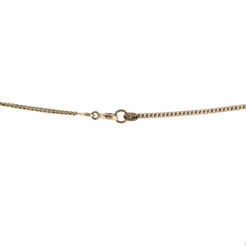 CC Square Pendant Long Necklace Crystal with Metal