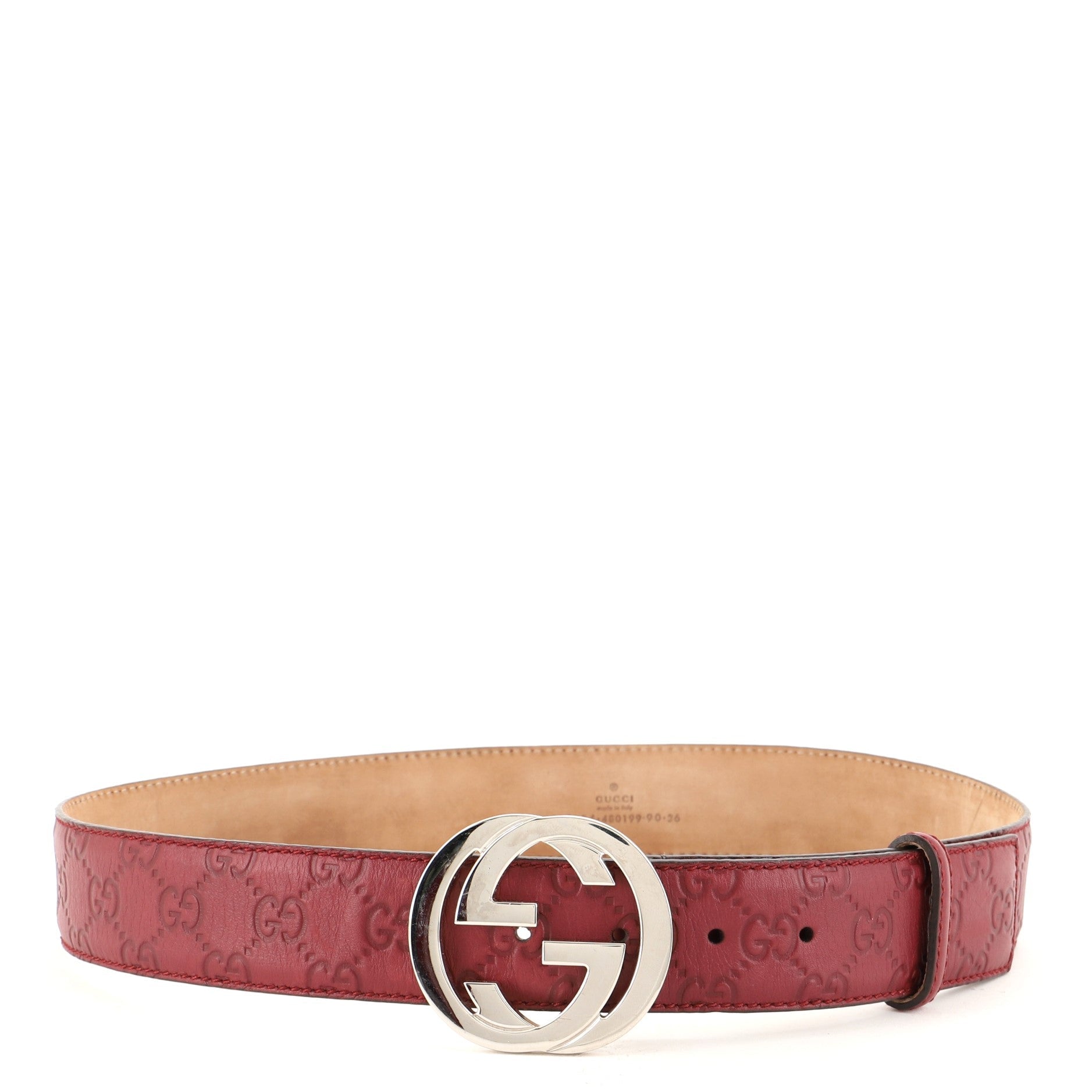 Interlocking G Belt Guccissima Leather Wide 90