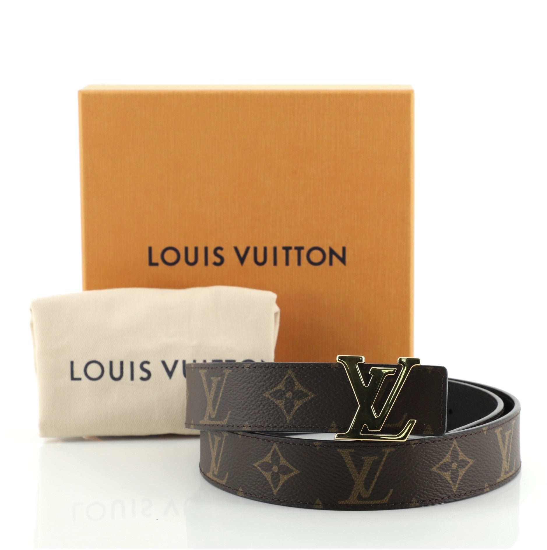 LV Initiales Reversible Belt Monogram Canvas and Leather Medium 75