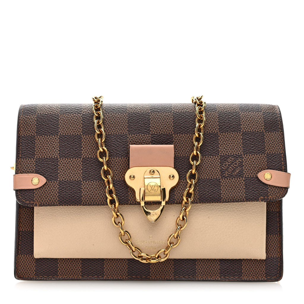 Damier Ebene Vavin Chain Wallet Creme