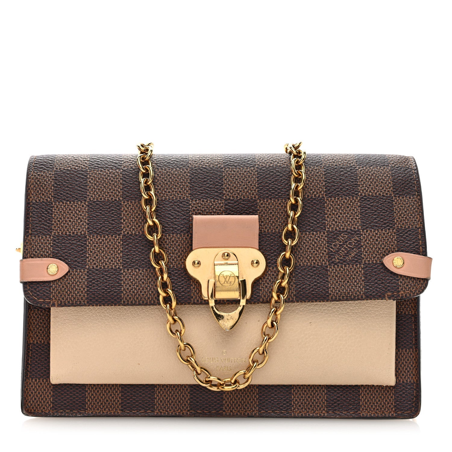 Damier Ebene Vavin Chain Wallet Creme