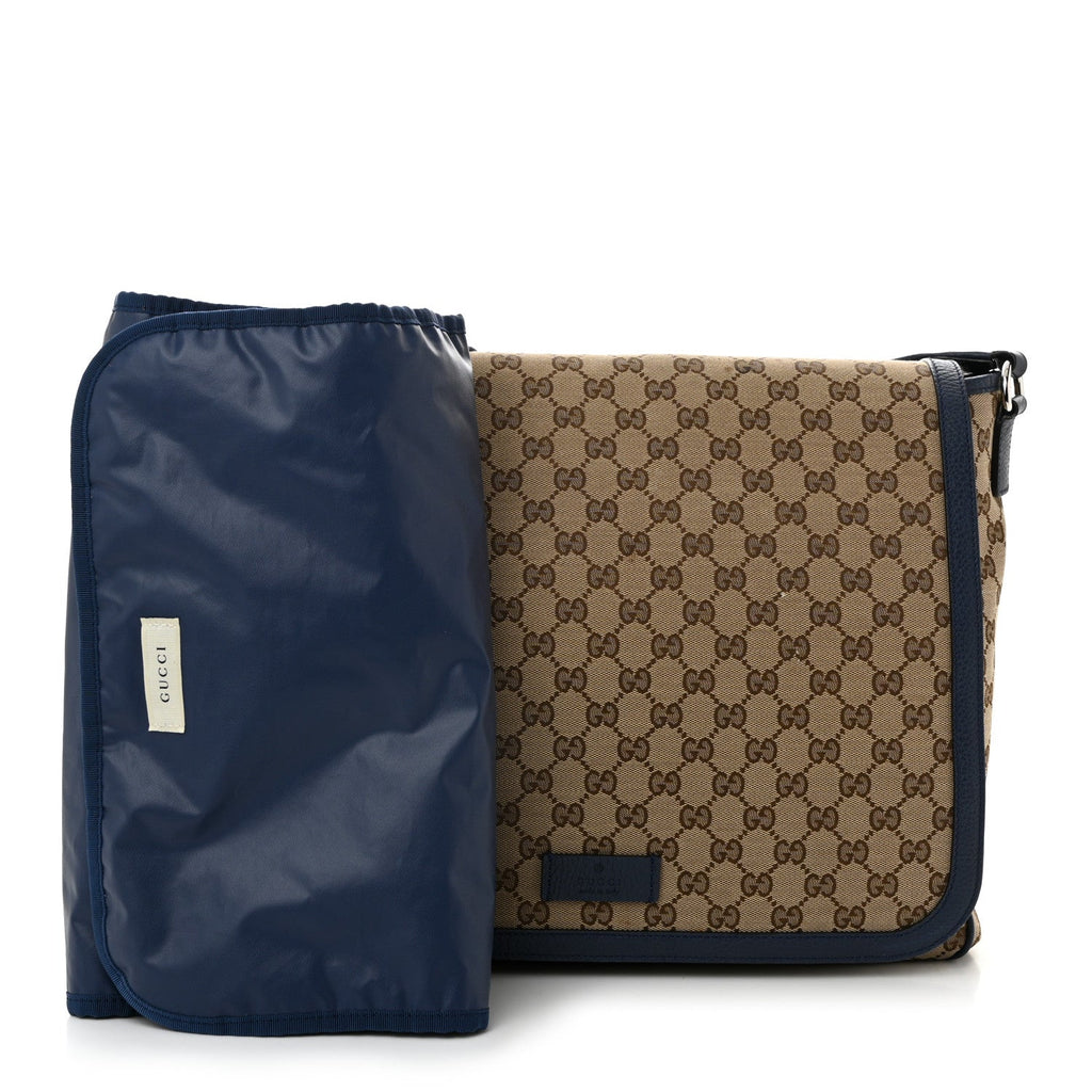 Monogram Convertible Diaper Bag Blue