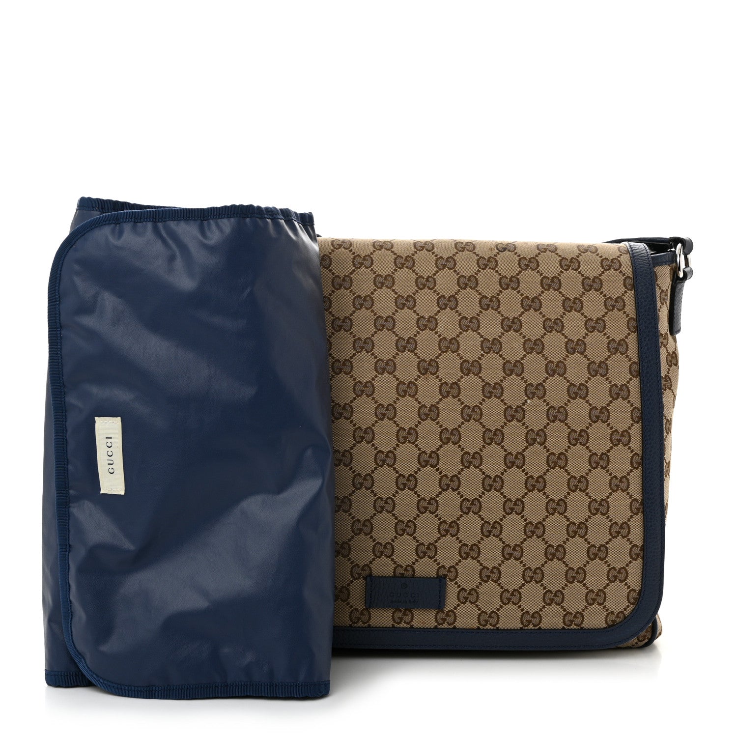 Monogram Convertible Diaper Bag Blue