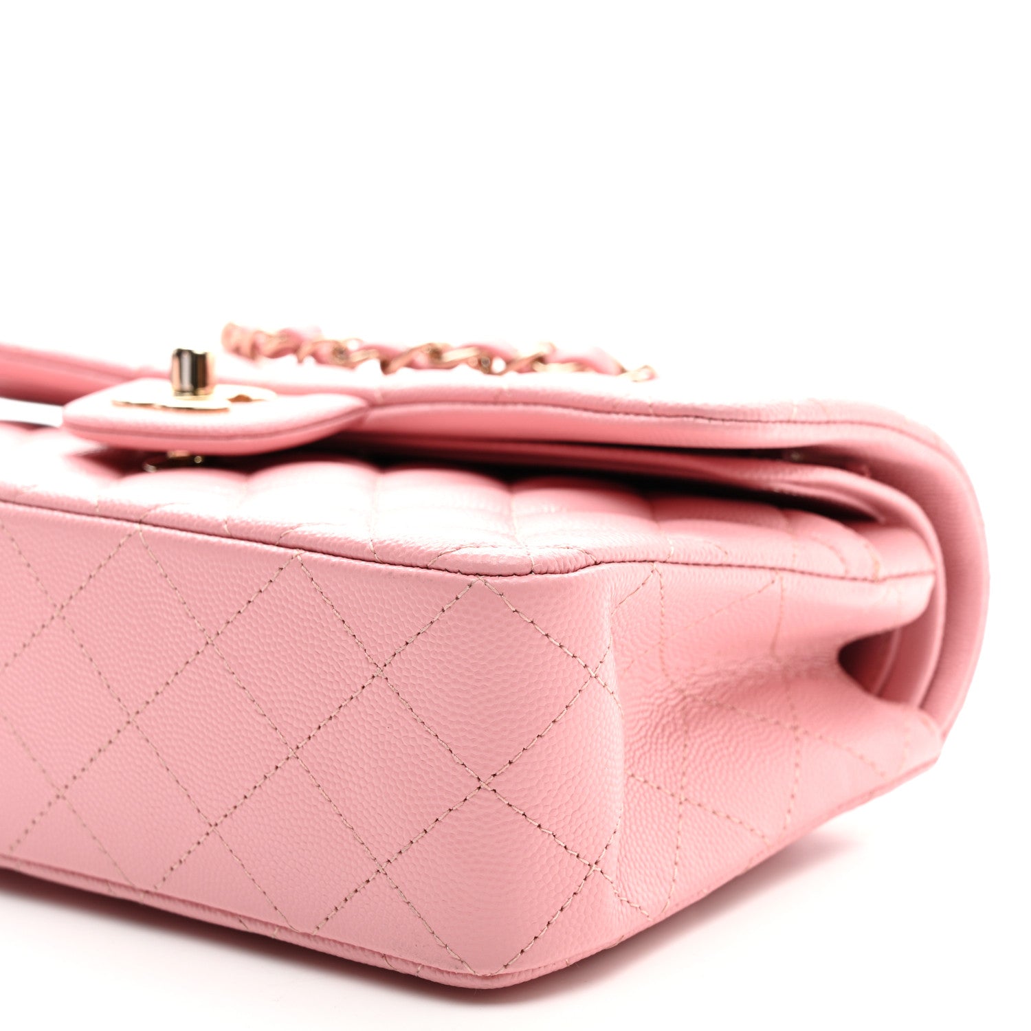 Caviar Quilted Small Double Flap Pink
