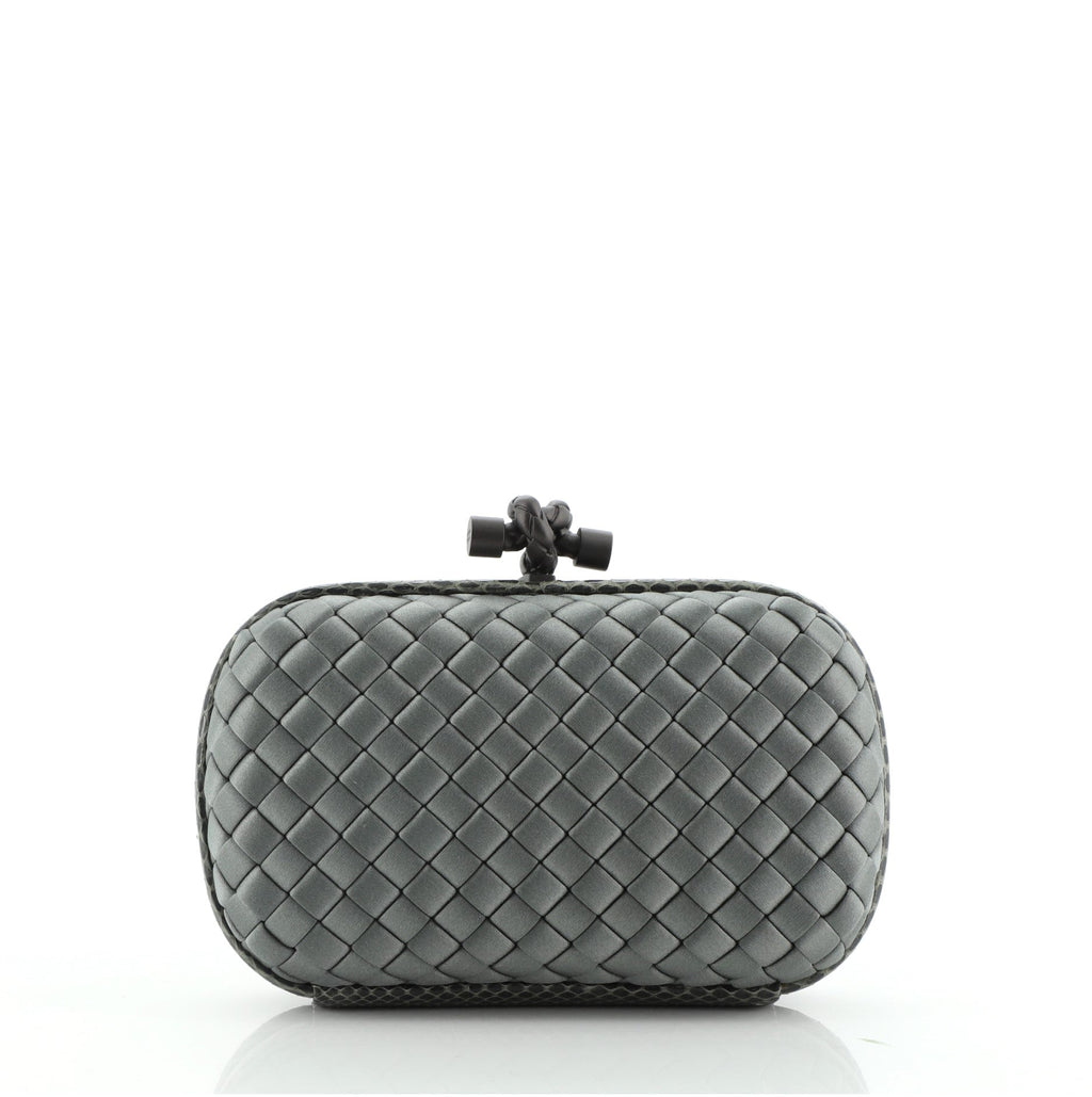 Box Knot Clutch Intrecciato Satin Small