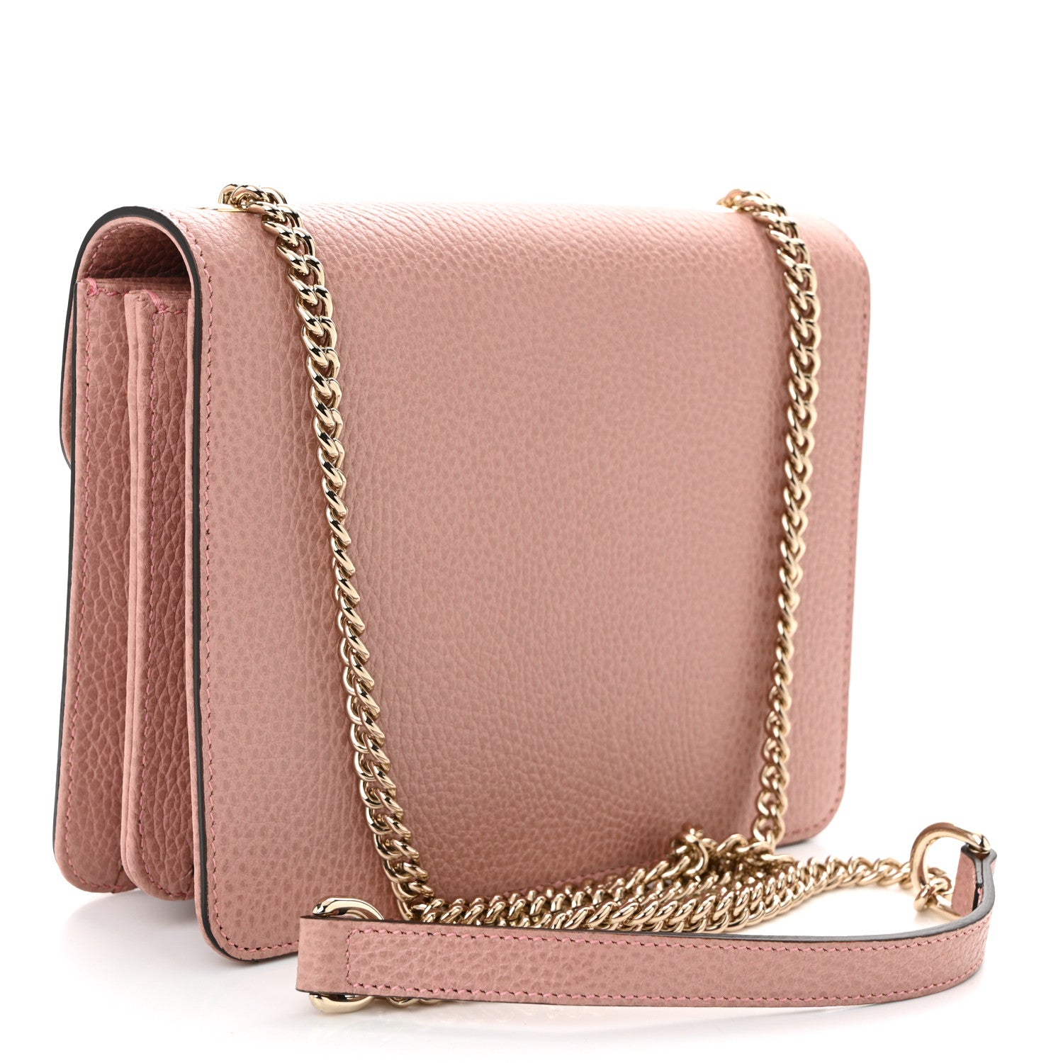 Dollar Calfskin Small Interlocking G Shoulder Bag Soft Pink