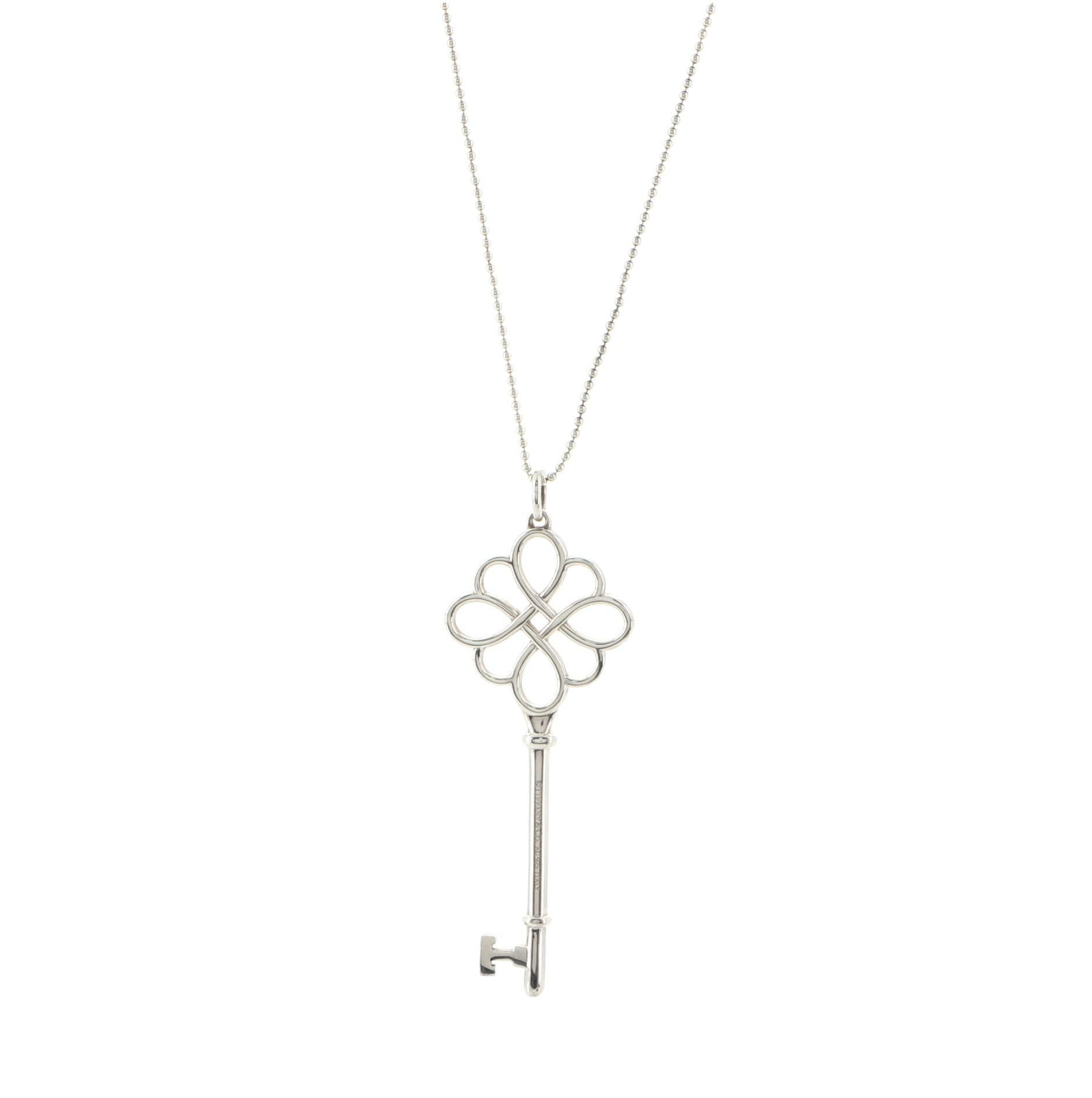 Knot Key Pendant Necklace Sterling Silver