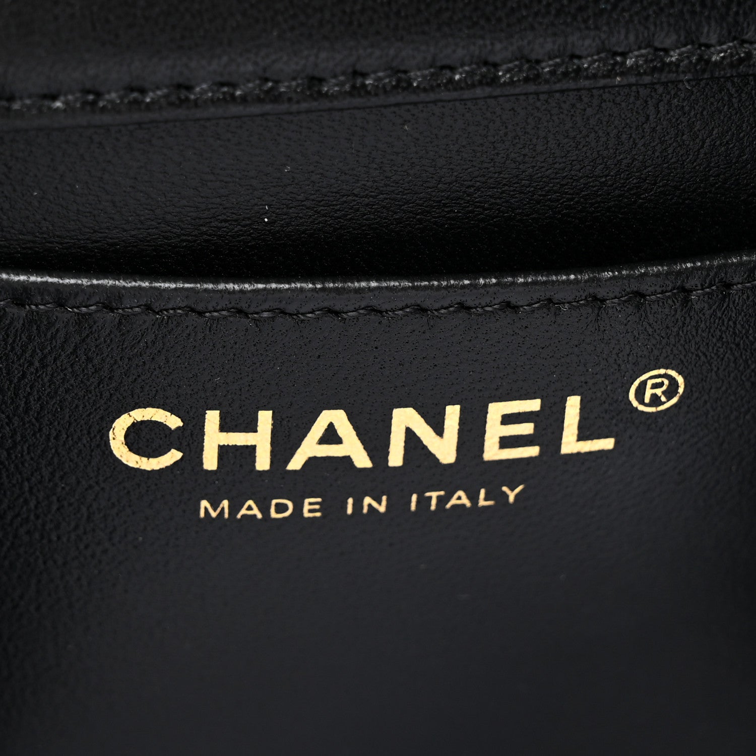 Shiny Lambskin Quilted Pearl Twist Mini Square Flap Black