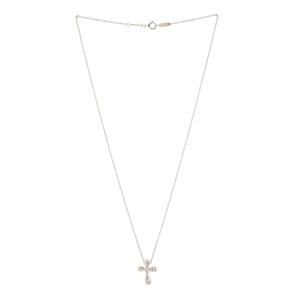 Elsa Peretti Cross Pendant Necklace Platinum Small
