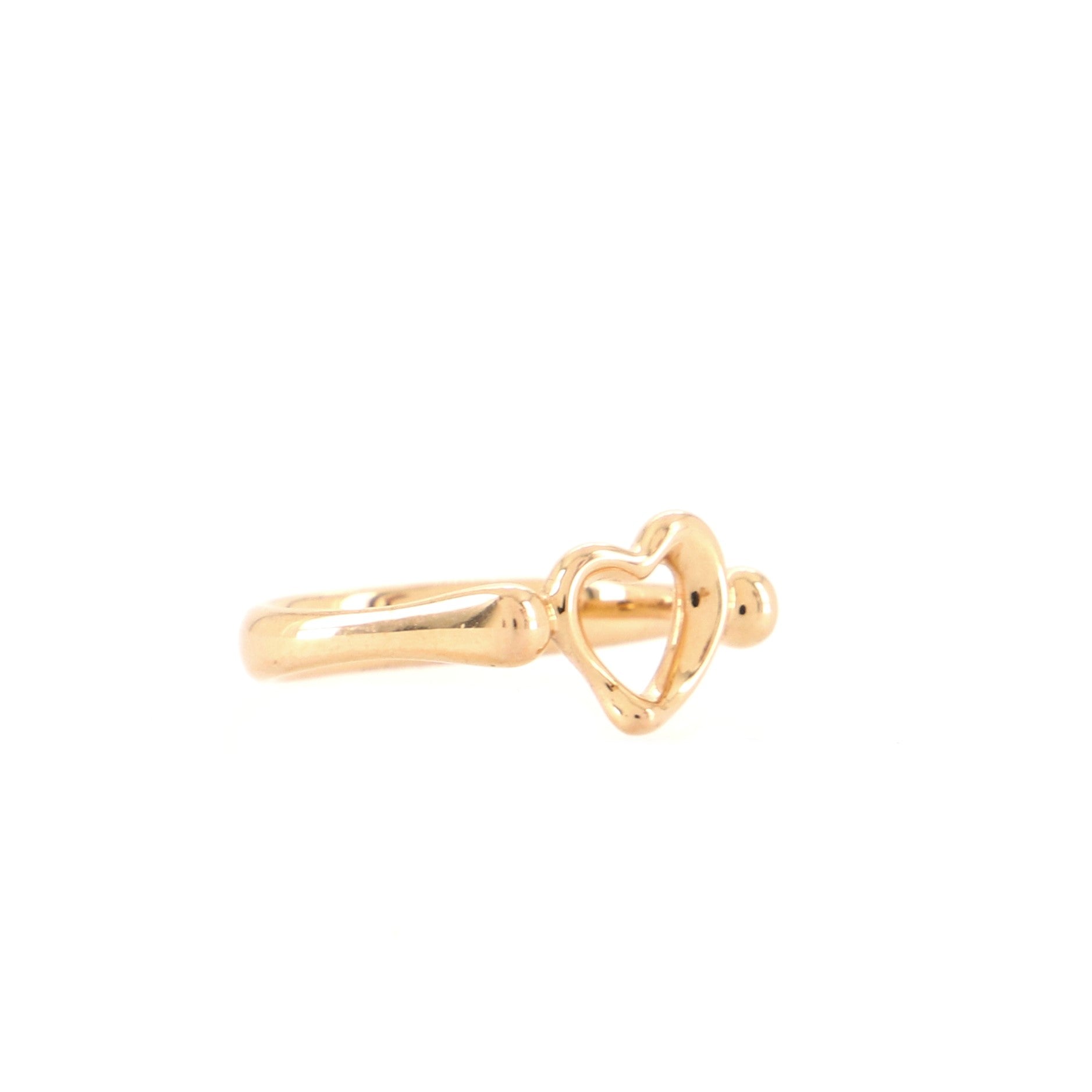Elsa Peretti Open Heart Ring 18K Rose Gold Mini 5.75 - 51