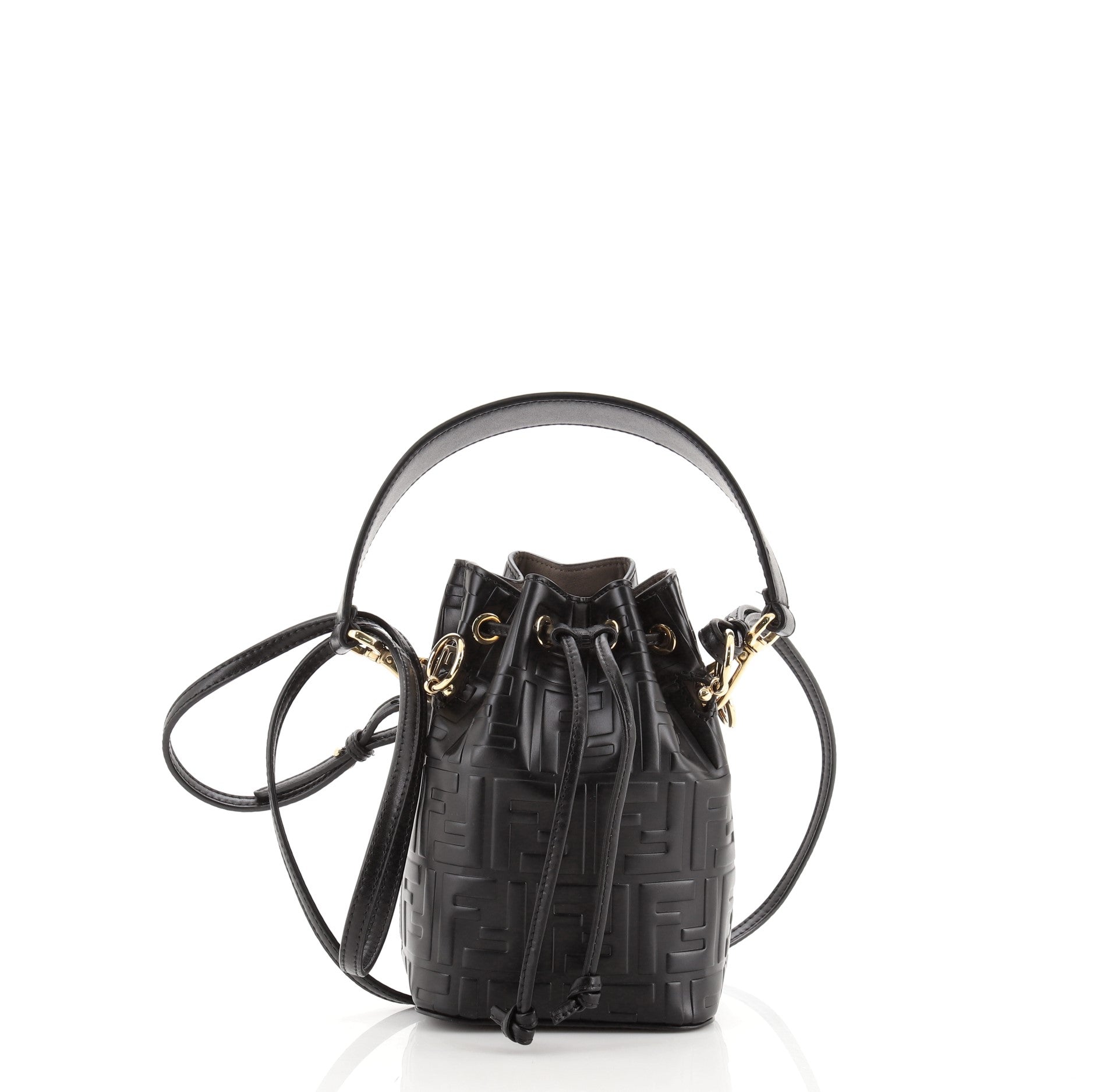 Mon Tresor Bucket Bag Zucca Embossed Leather Mini