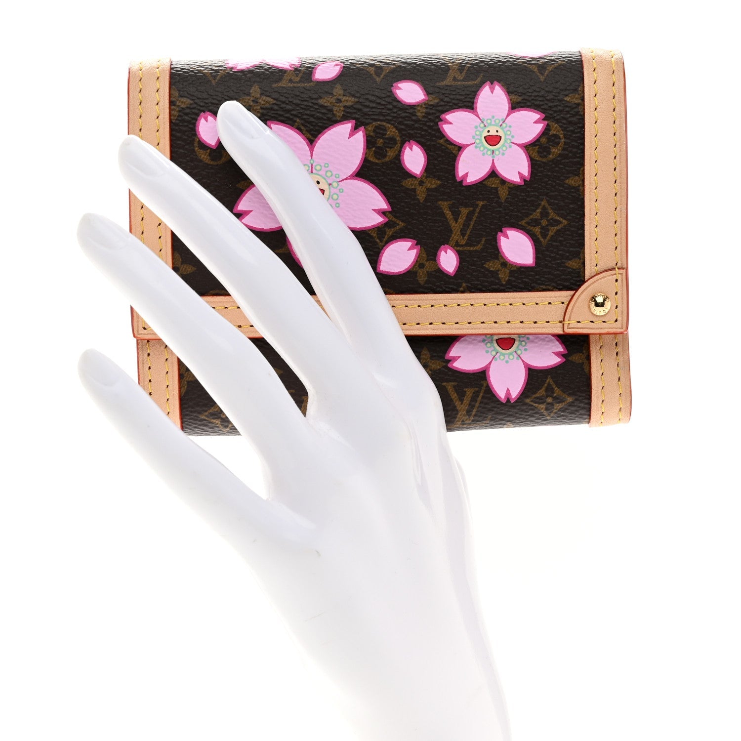LV X TM Monogram Cherry Blossom Victorine Wallet Sakura Brown