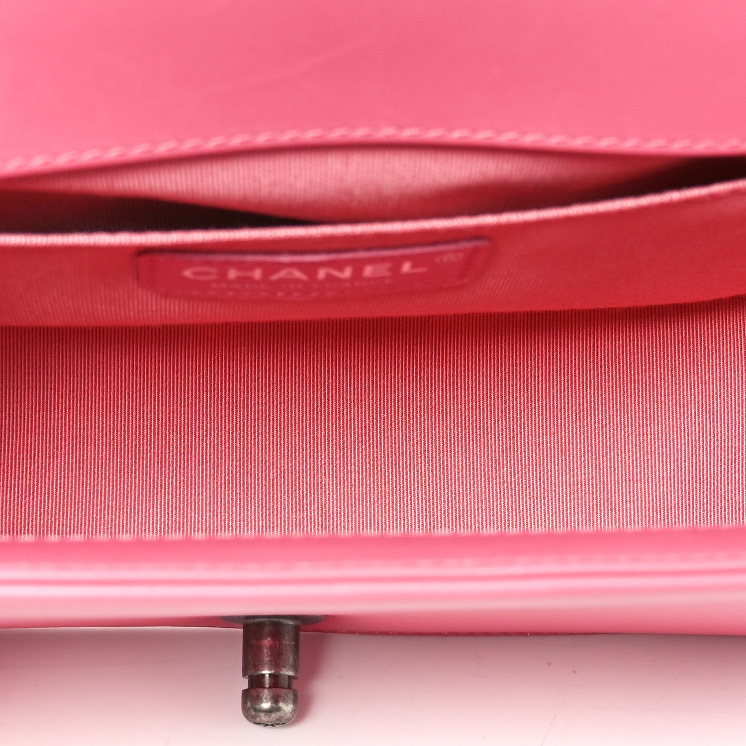 Calfskin Chevron Quilted Medium Boy Flap Pink