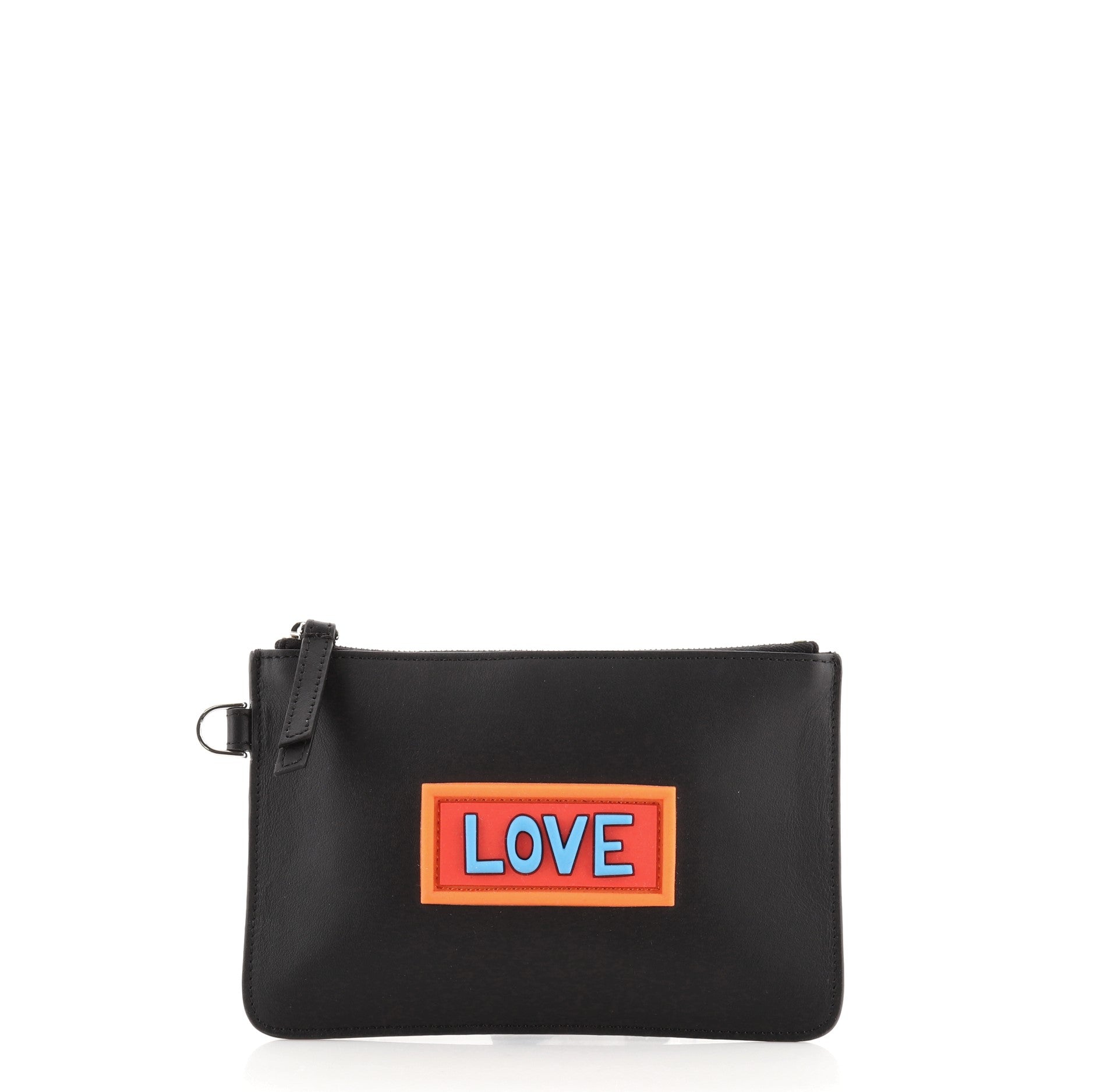 Vocabulary Flat Pouch Patchwork Leather Mini