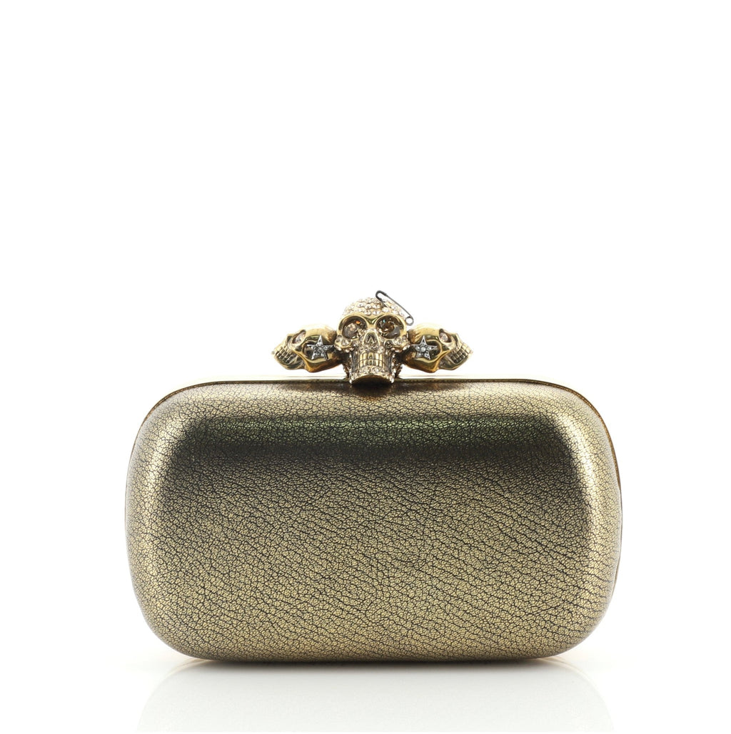 Skull Box Clutch Leather Small