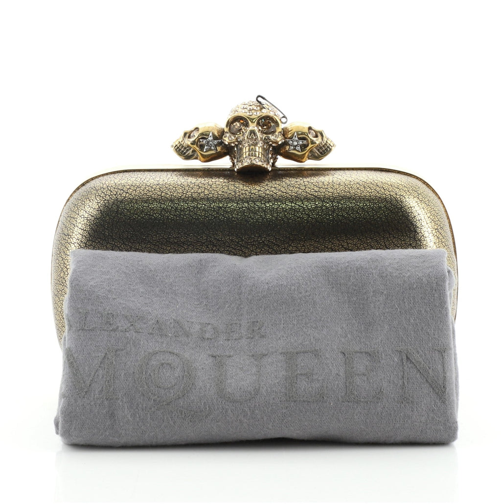 Skull Box Clutch Leather Small