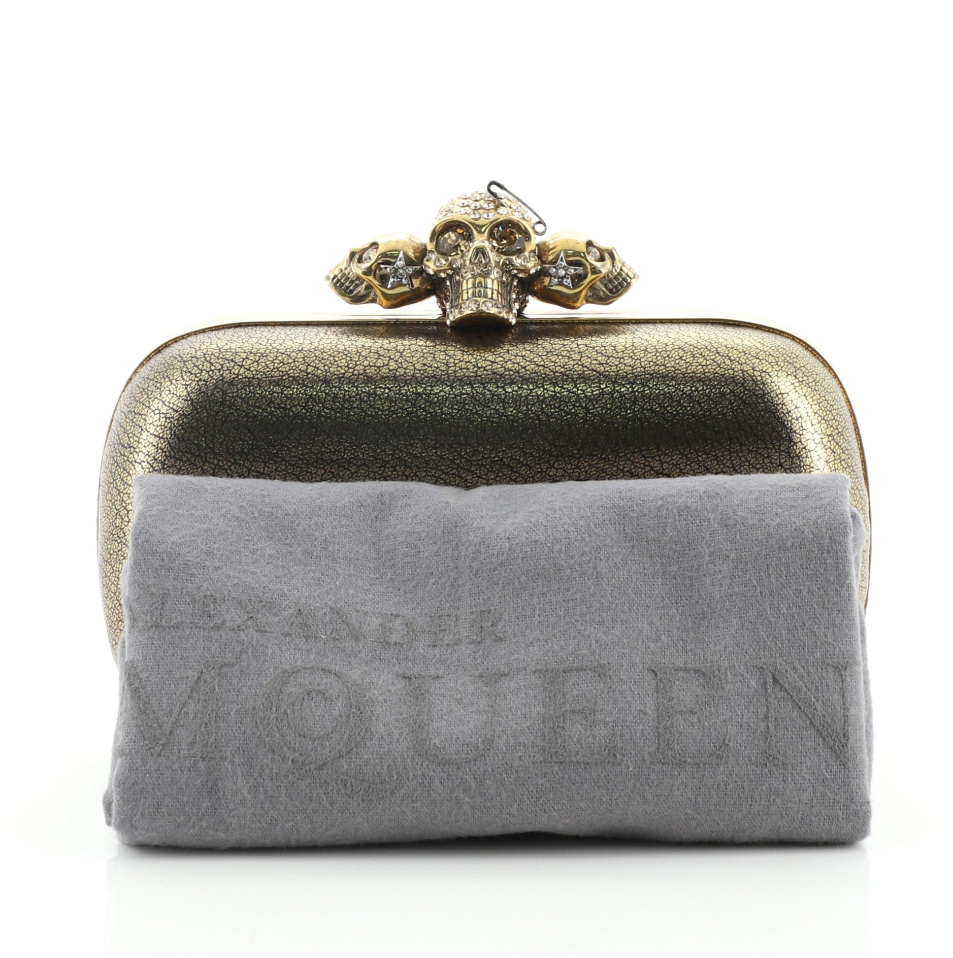 Skull Box Clutch Leather Small