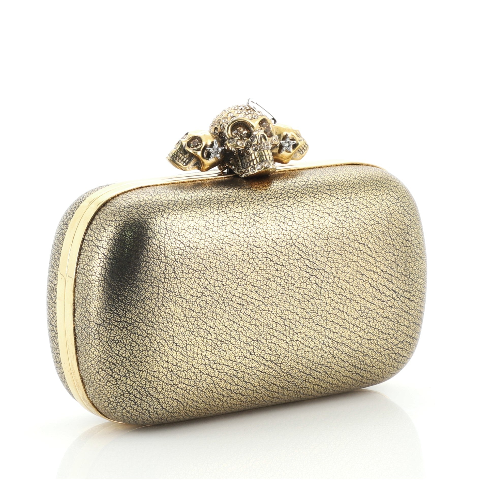 Skull Box Clutch Leather Small