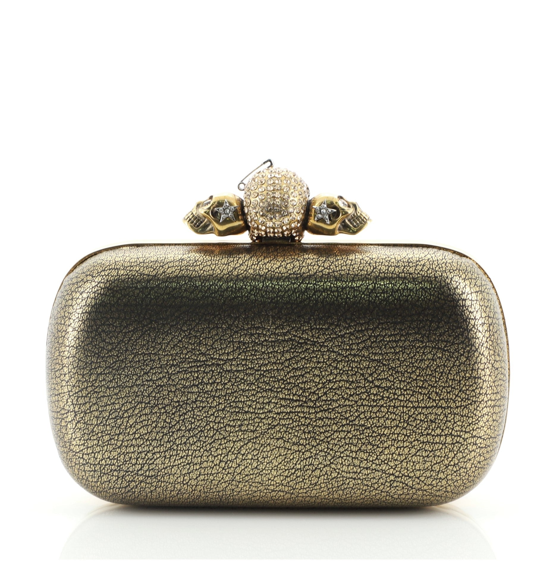Skull Box Clutch Leather Small