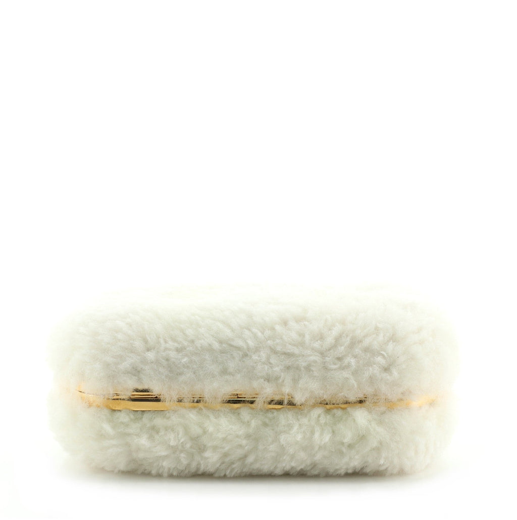 Skull Box Convertible Clutch Shearling Small