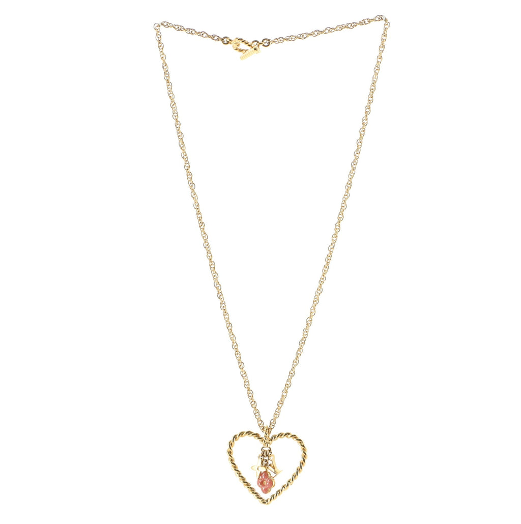 Sweet Monogram In My Heart Pendant Necklace Metal with Enamel