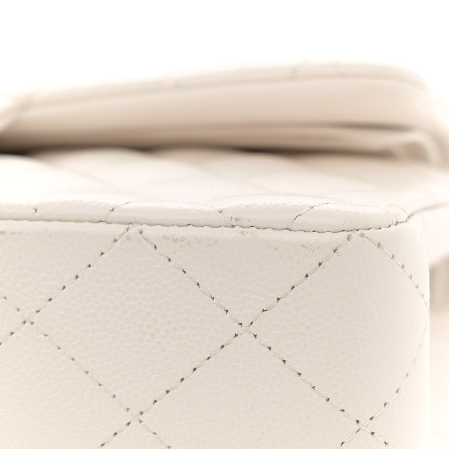 Caviar Quilted Small Double Flap White