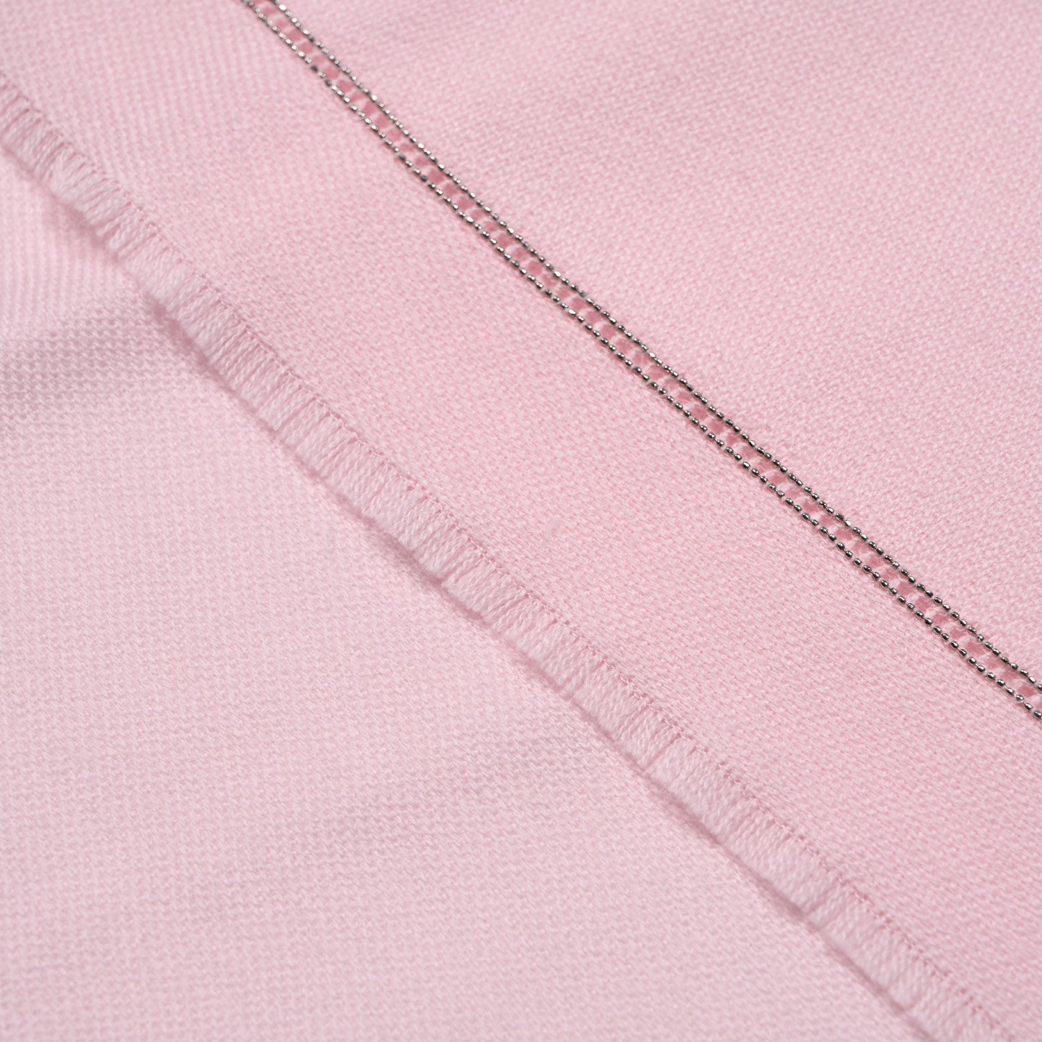 Wool Metal Chain Stole Light Pink