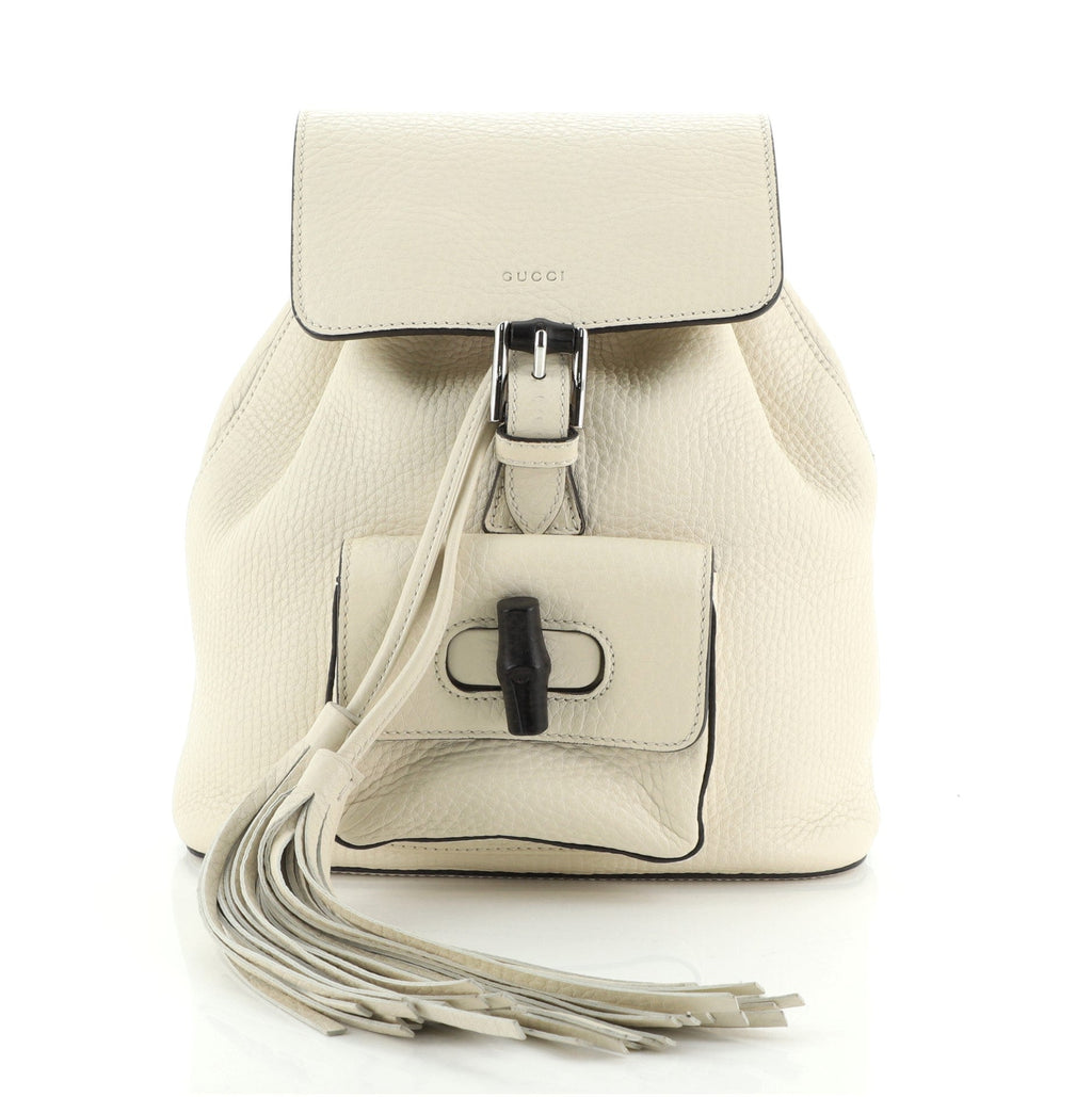 Bamboo Tassel Backpack Leather Mini
