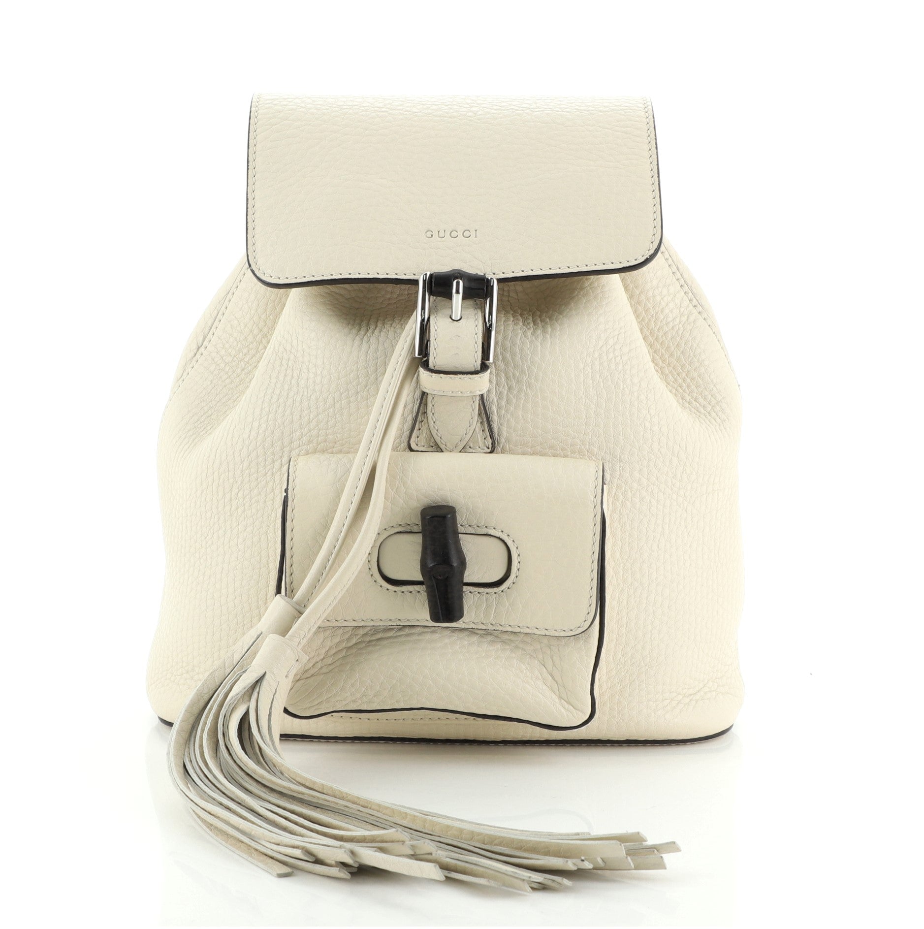 Bamboo Tassel Backpack Leather Mini