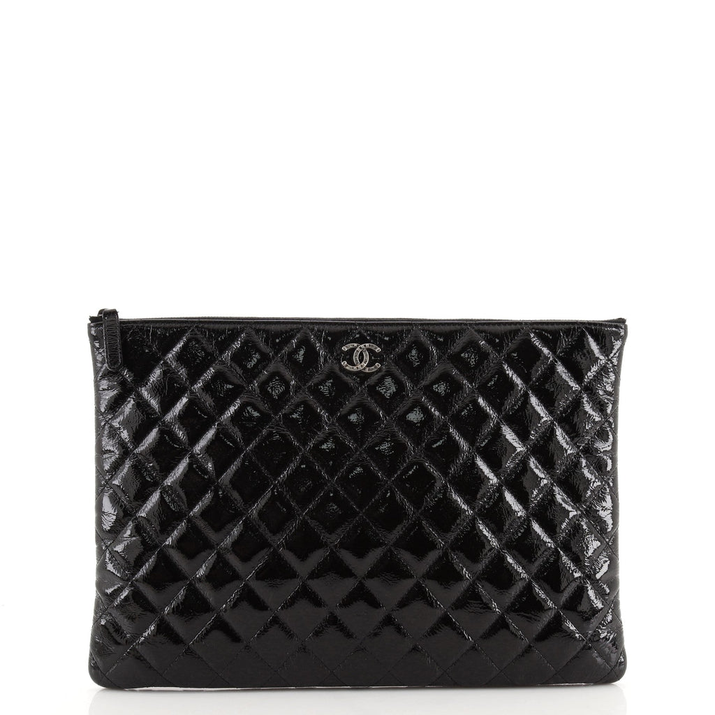 Valentine Hearts O Case Clutch Quilted Patent Large