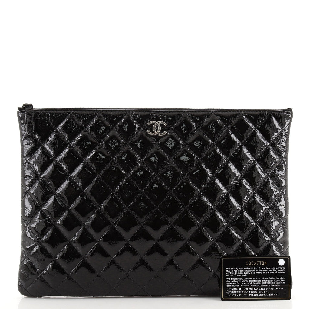 Valentine Hearts O Case Clutch Quilted Patent Large