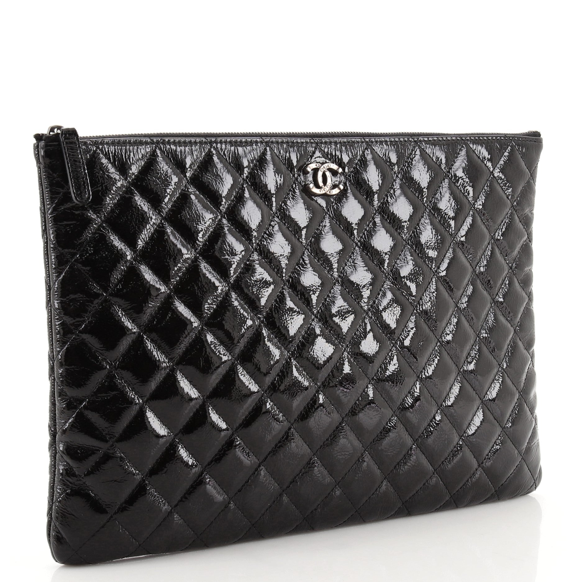 Valentine Hearts O Case Clutch Quilted Patent Large