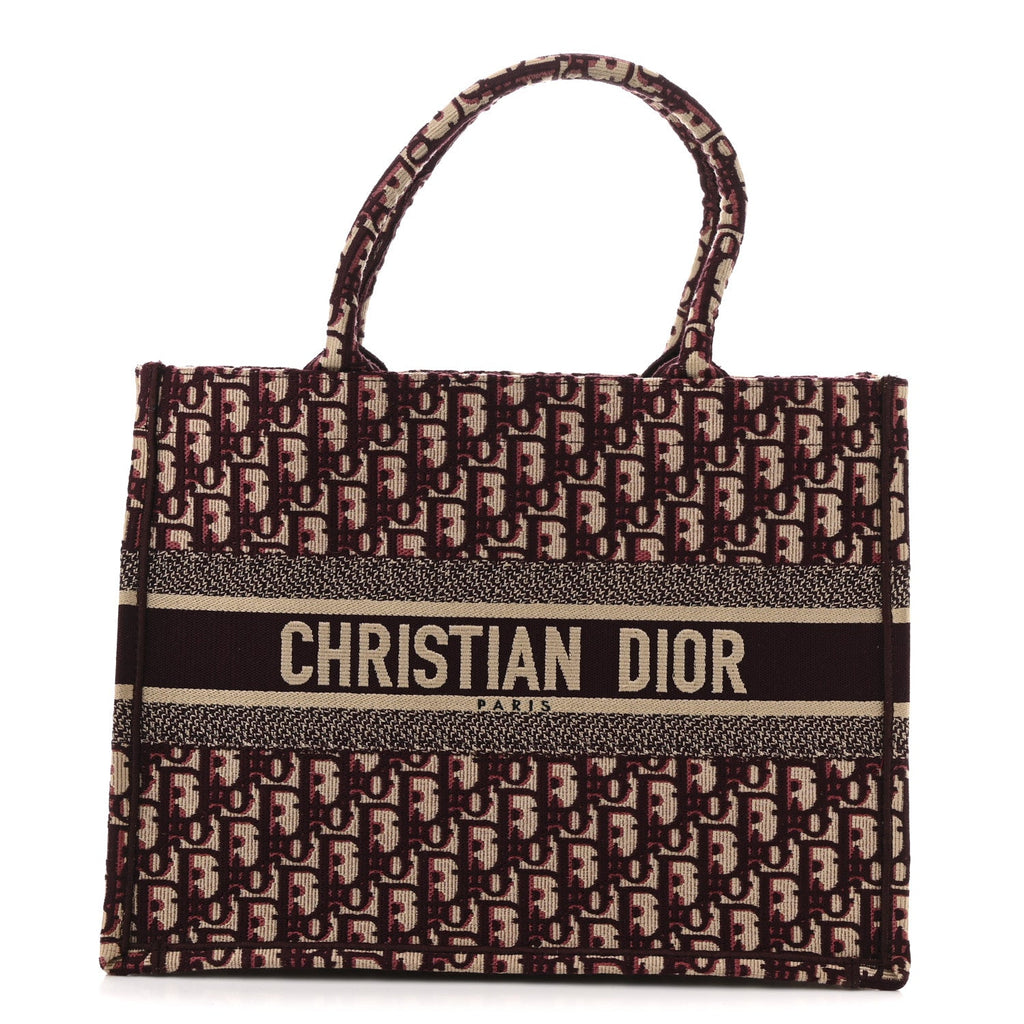 Oblique Medium Book Tote Burgundy Multicolor