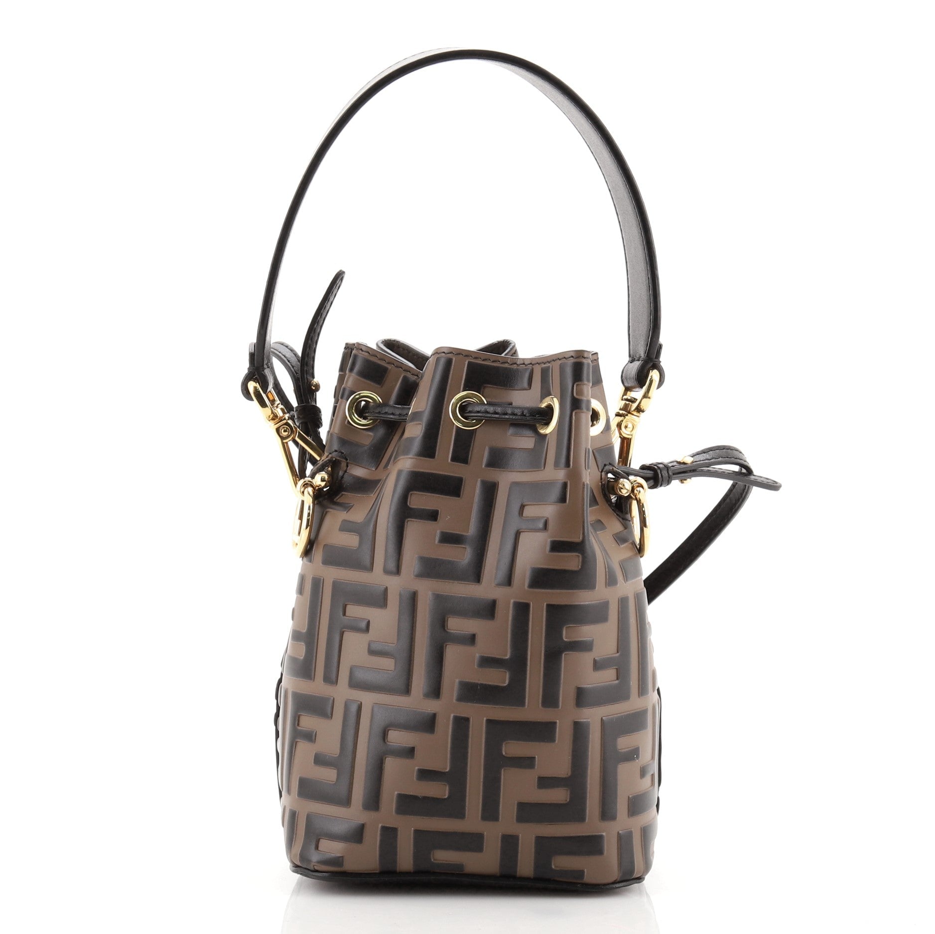 Mon Tresor Bucket Bag Zucca Embossed Leather Mini