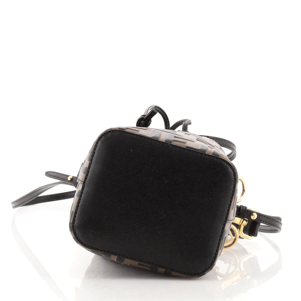 Mon Tresor Bucket Bag Zucca Embossed Leather Mini