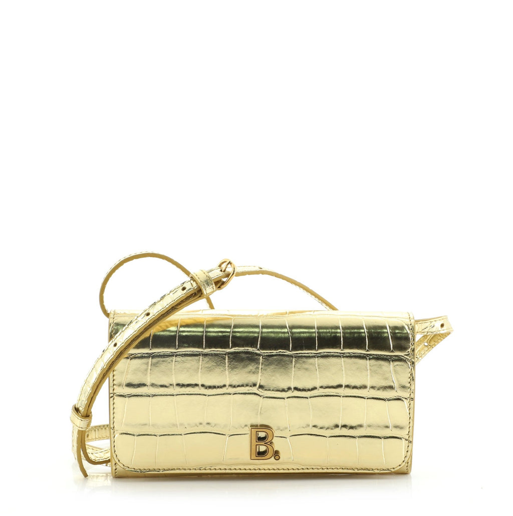 Touch B. Crossbody Bag Crocodile Embossed Leather Mini