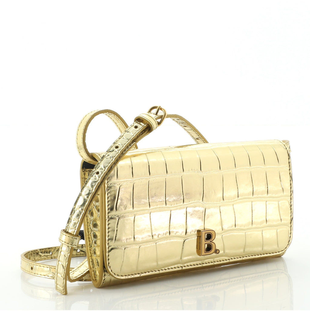 Touch B. Crossbody Bag Crocodile Embossed Leather Mini