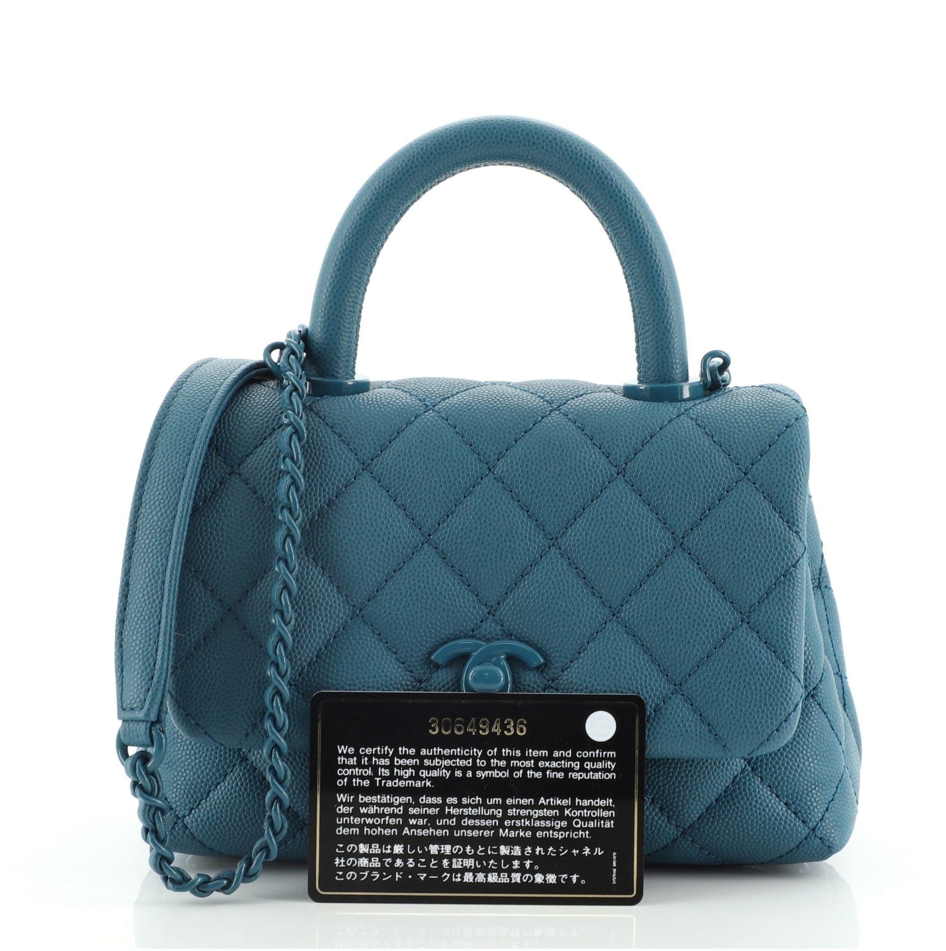 Coco Top Handle Bag Quilted Caviar Extra Mini