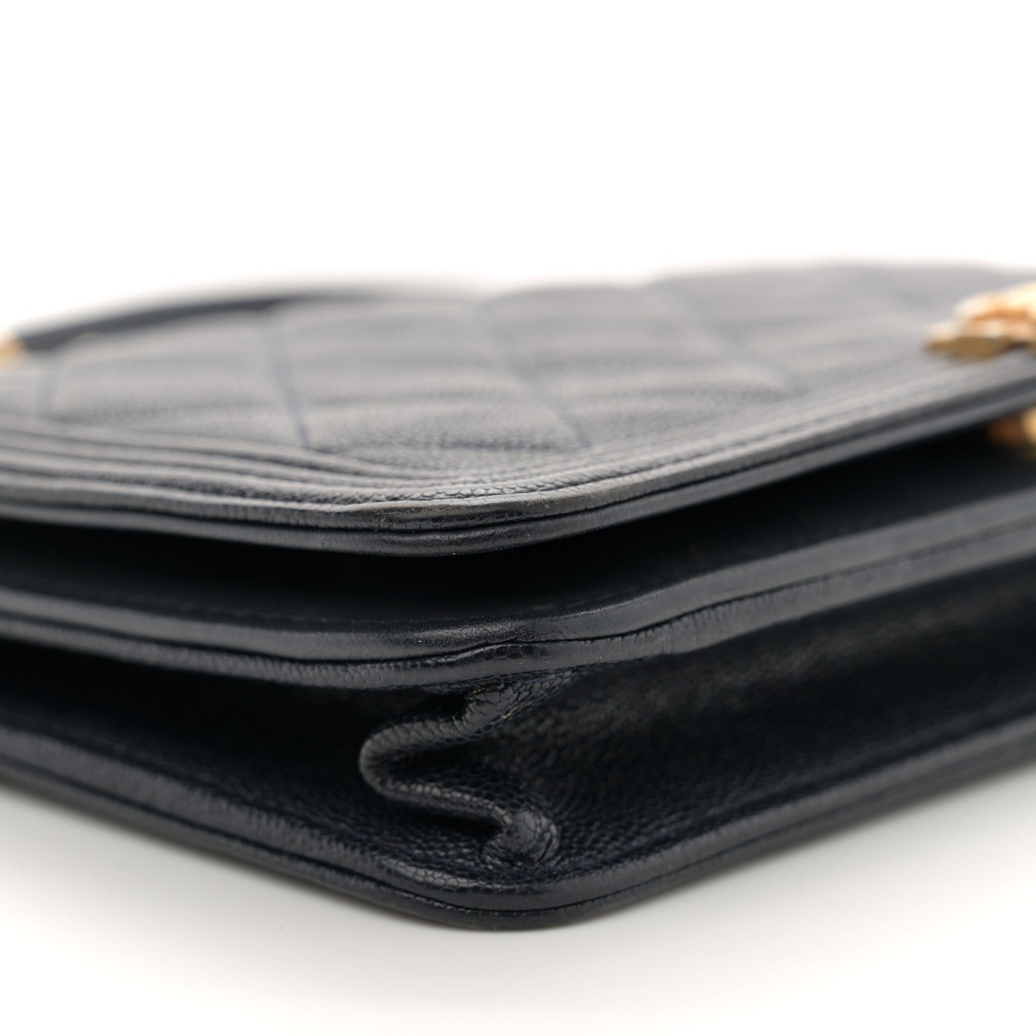 Caviar Quilted Boy Wallet On Chain WOC Navy