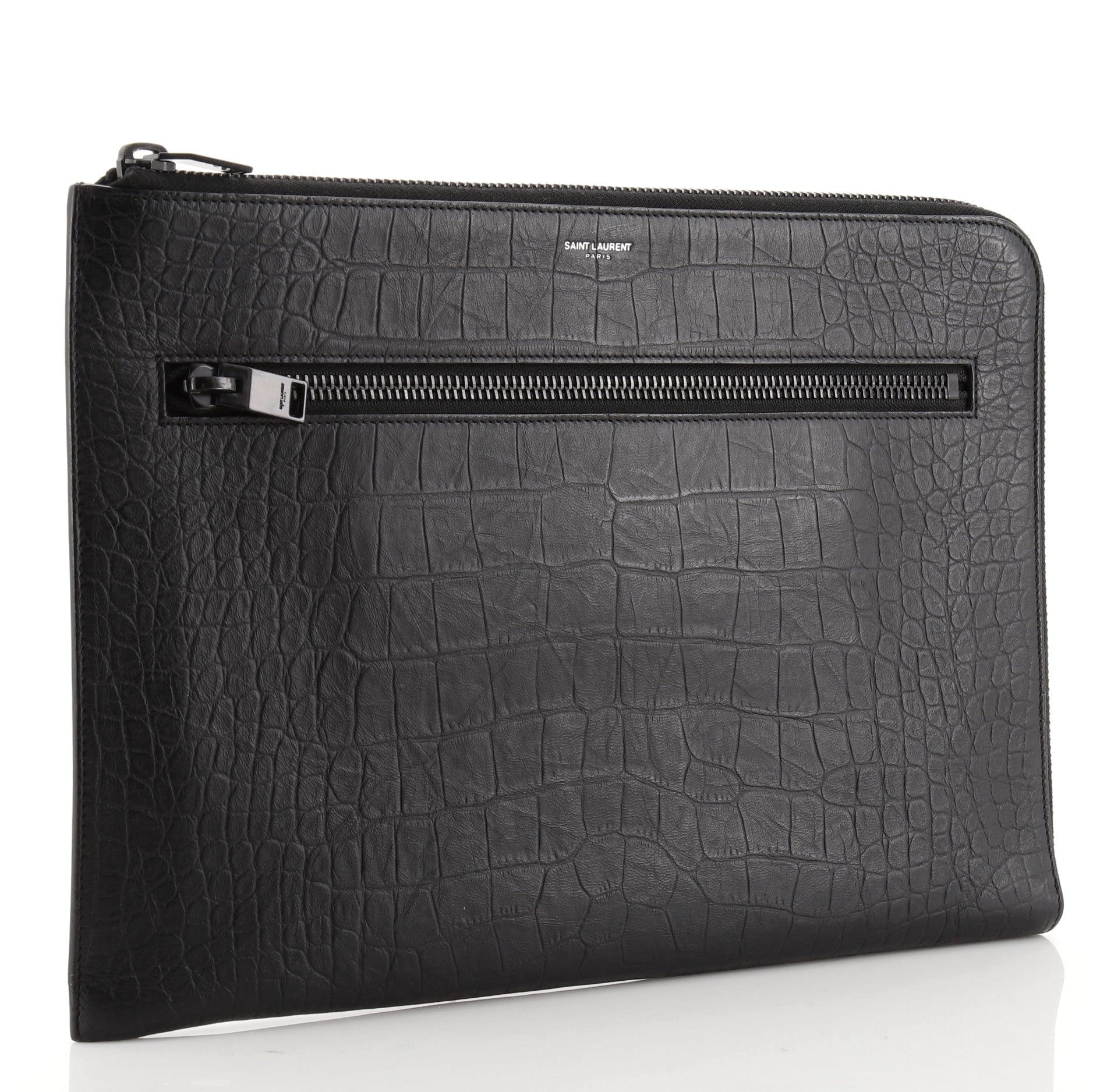 Portfolio Clutch Crocodile Embossed Leather