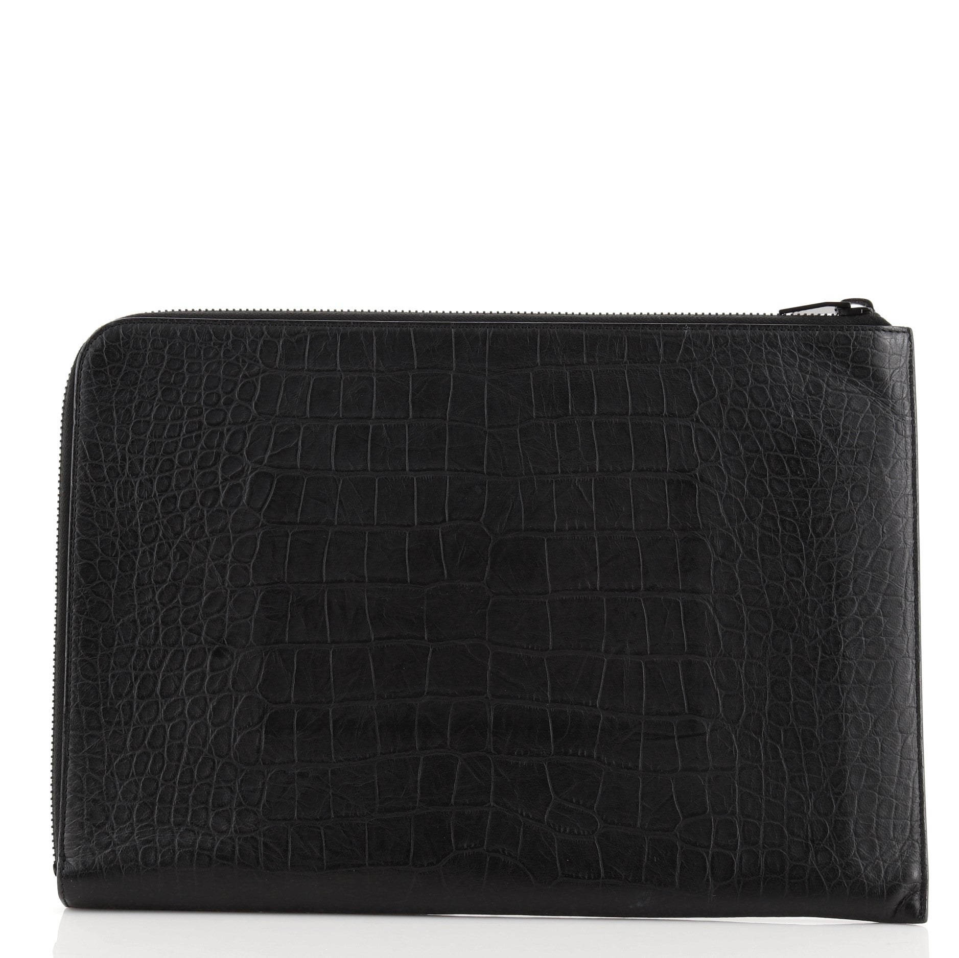 Portfolio Clutch Crocodile Embossed Leather