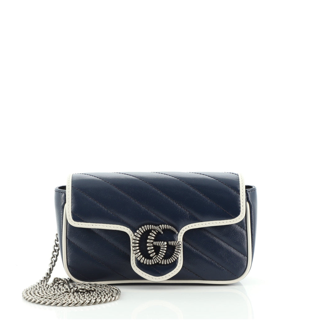 GG Marmont Flap Bag Diagonal Quilted Leather Super Mini