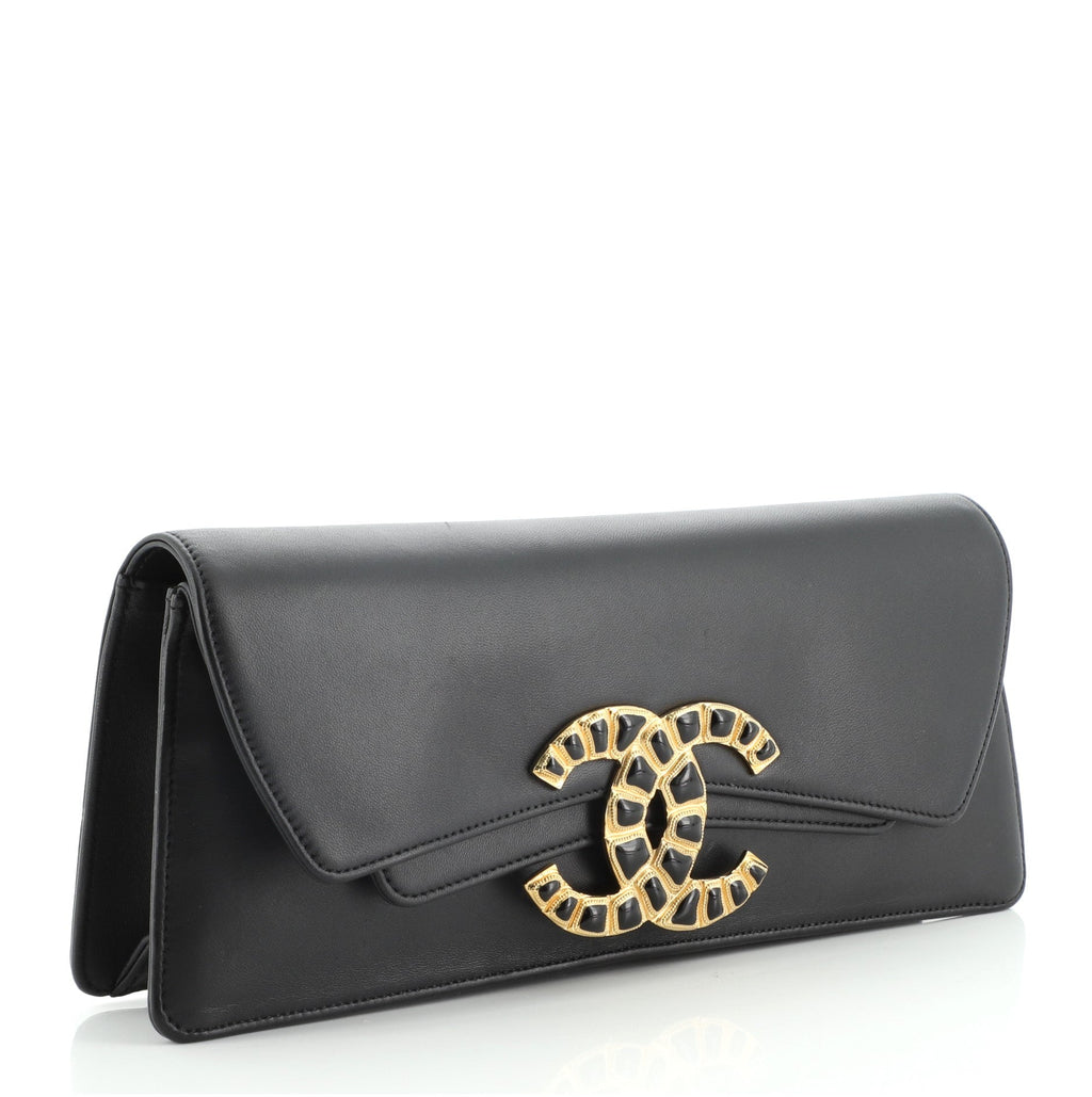 Egyptian CC Flap Clutch Leather