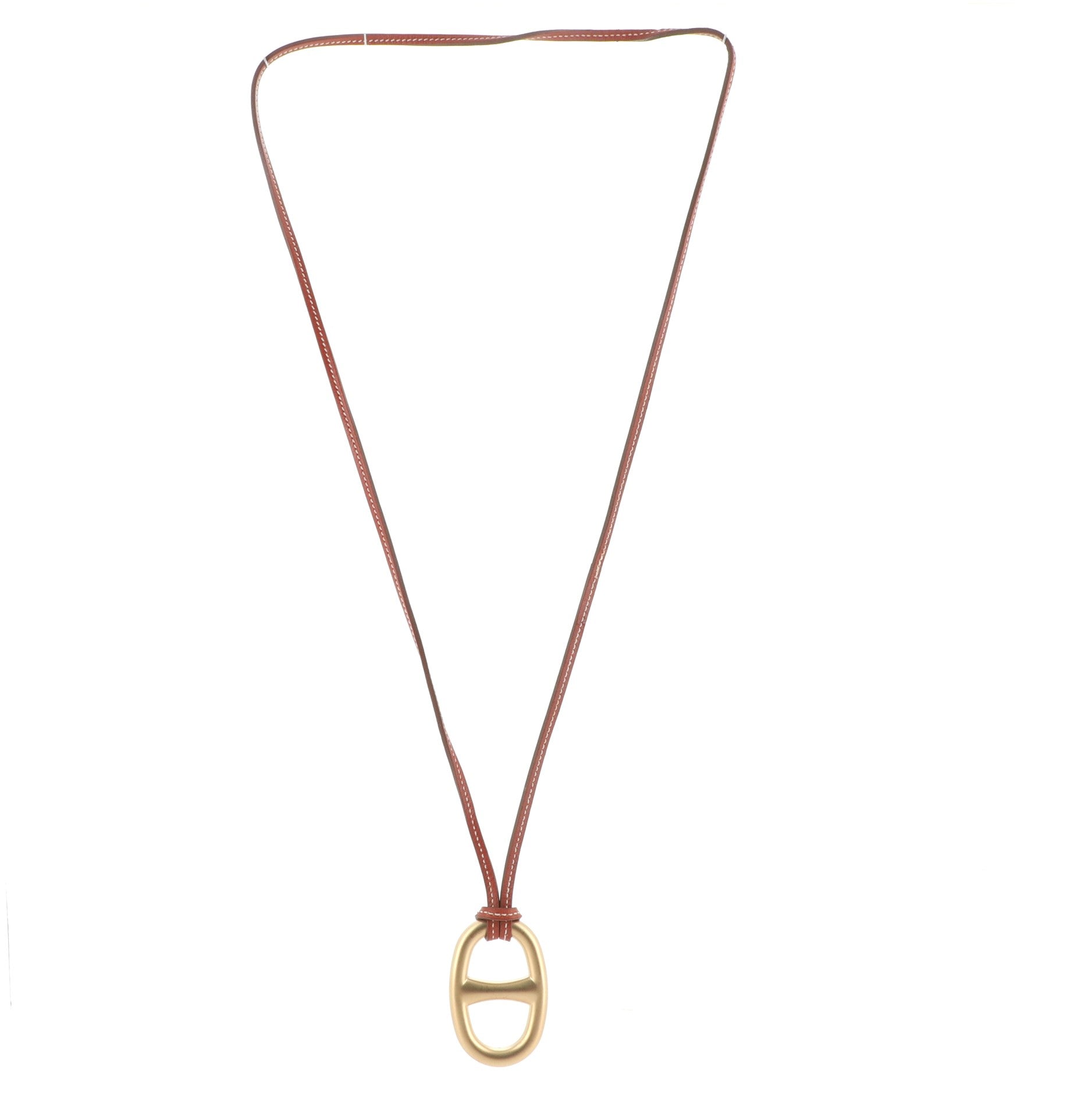 Chaine d'Ancre Pendant Necklace Metal and Leather